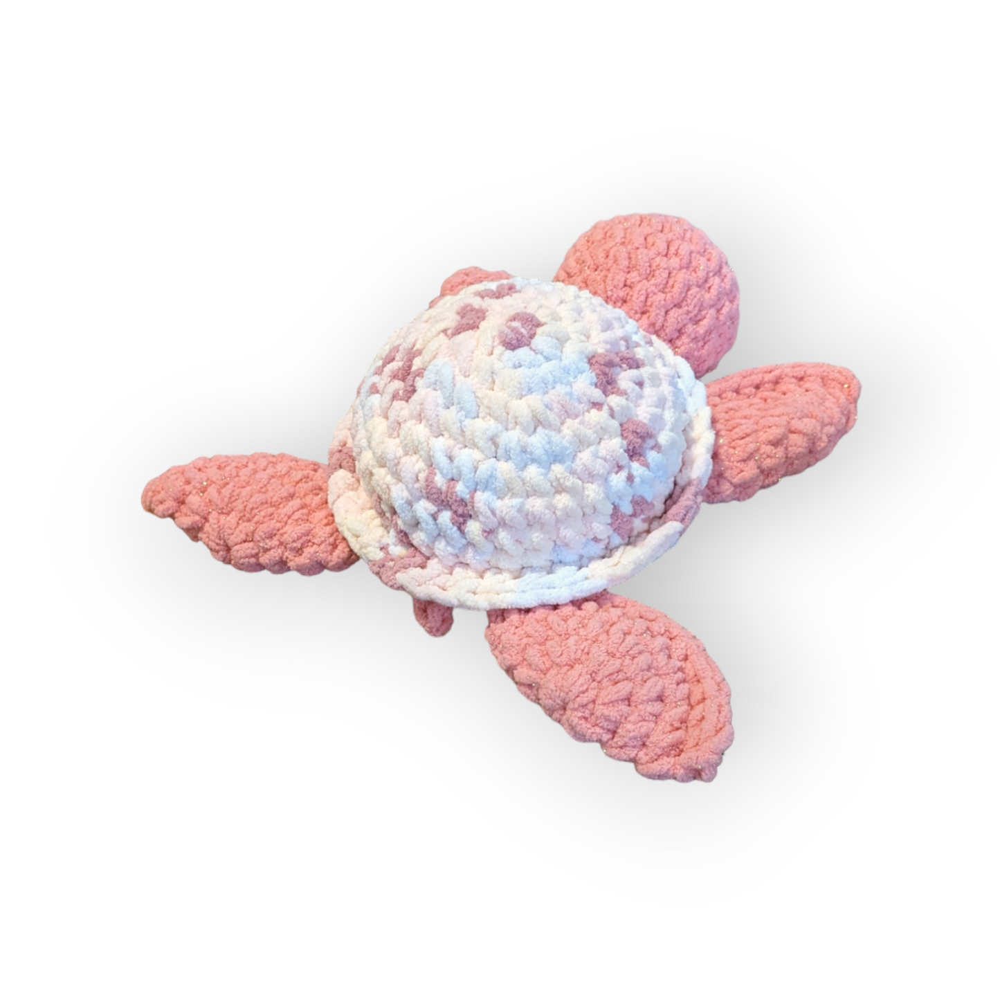 Rosa the Turtle | Pink Sparkle Tie Dye Turtle | Crochet Stuffed Turtle | Turtle Plushie