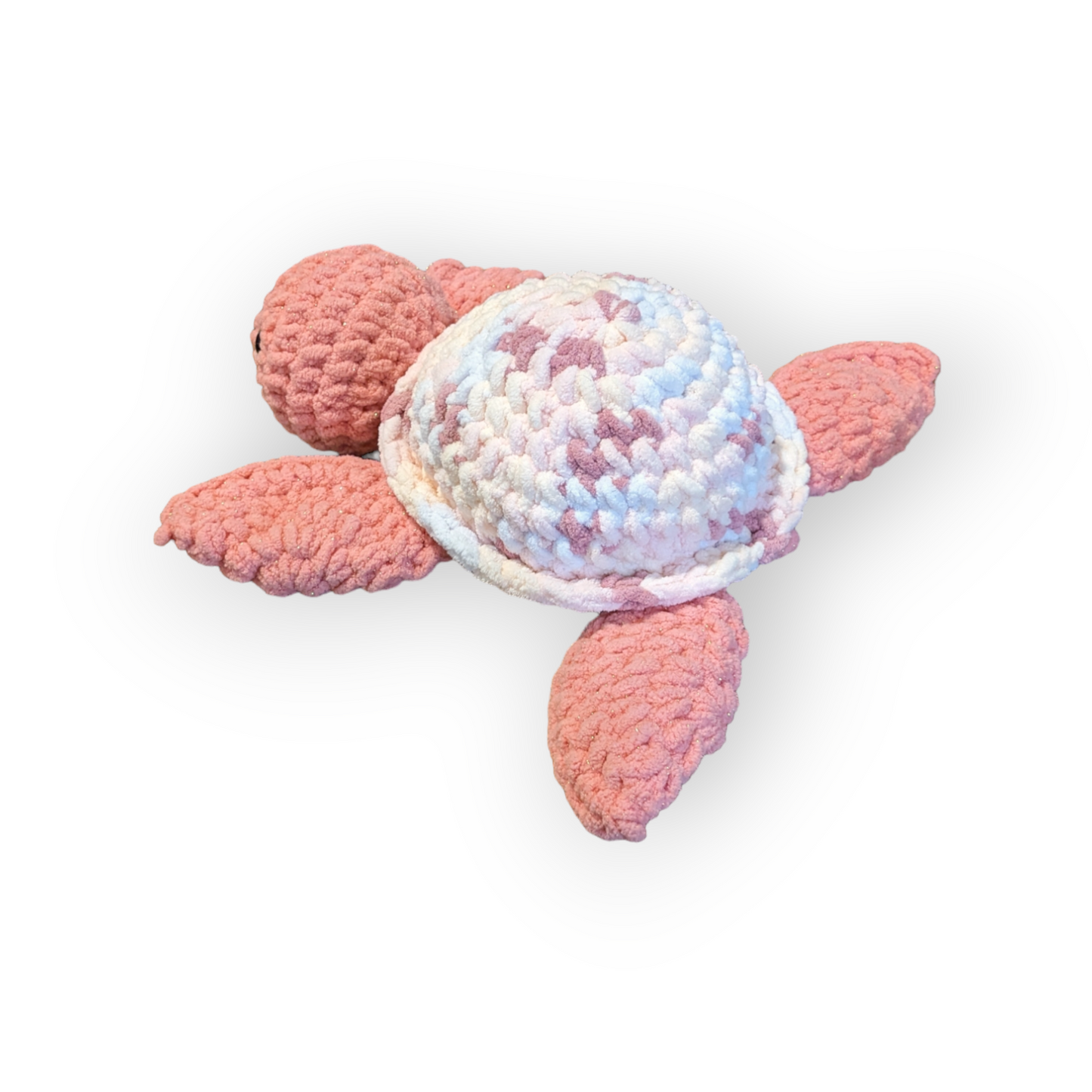 Rosa the Turtle | Pink Sparkle Tie Dye Turtle | Crochet Stuffed Turtle | Turtle Plushie