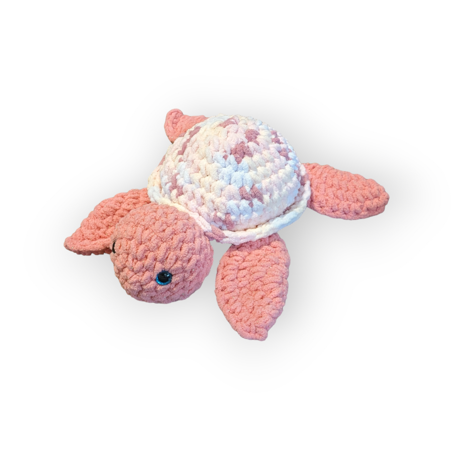 Rosa the Turtle | Pink Sparkle Tie Dye Turtle | Crochet Stuffed Turtle | Turtle Plushie