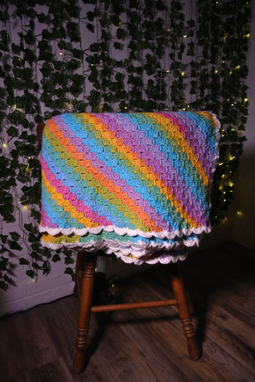 Over the Rainbow Twin Crochet Blanket