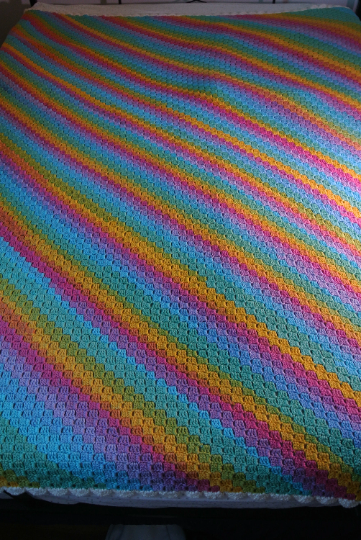 Over the Rainbow Twin Crochet Blanket