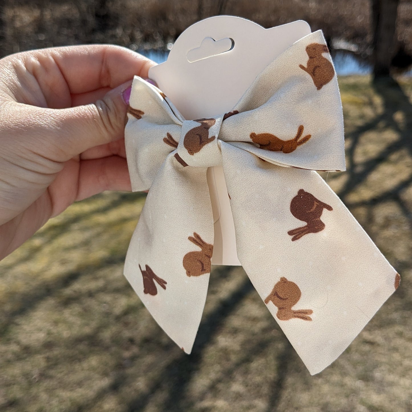 Chocolate Bunny Hair Bow | Hair Accessories