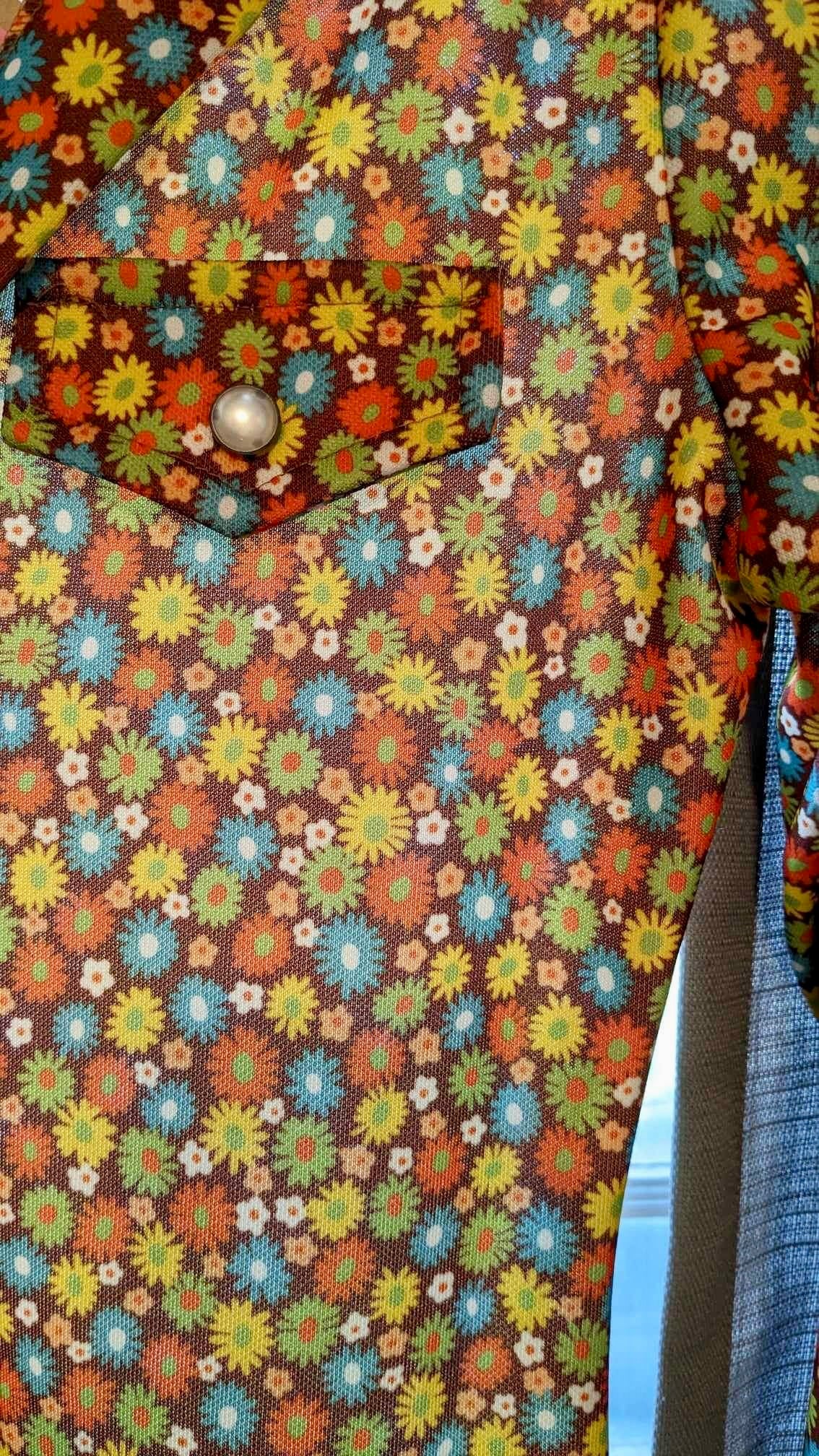 Vintage Floral Snap Button Mod Dress