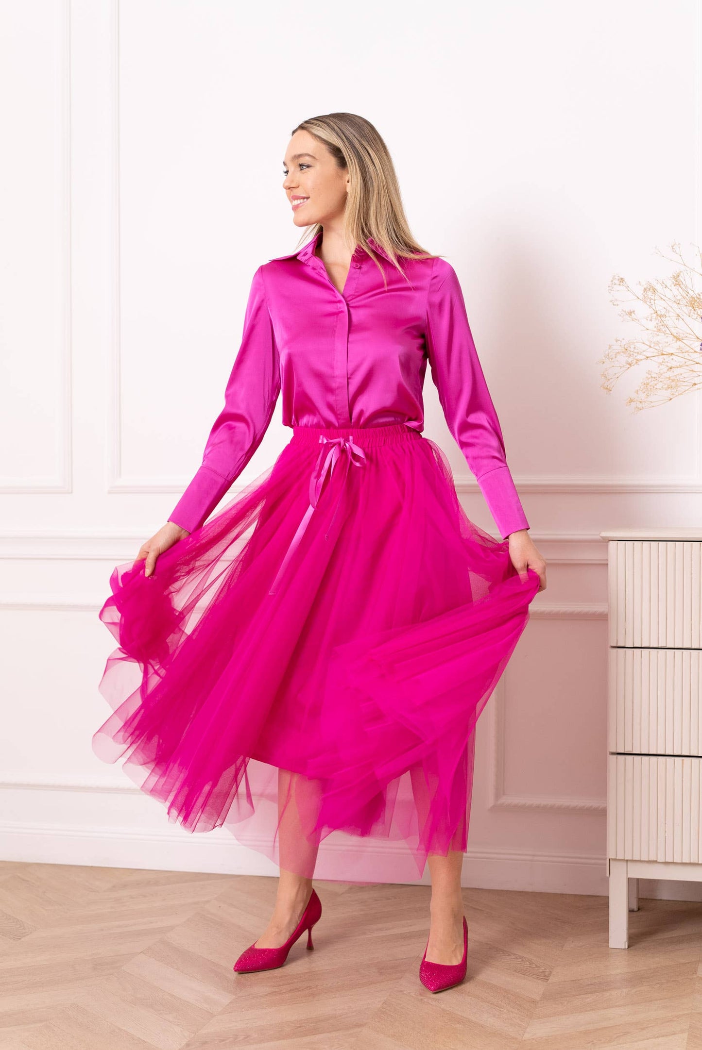 Pink Fuchsia Aria Tulle Skirt