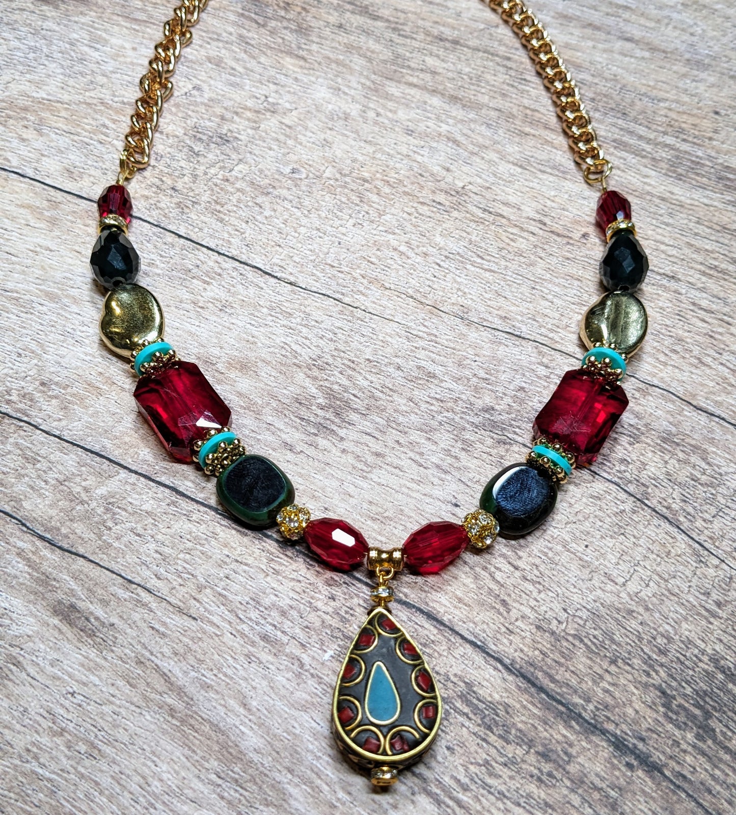 Boho Holiday Beaded Necklace