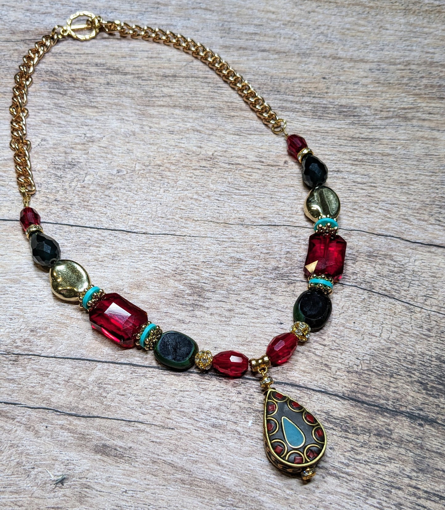 Boho Holiday Beaded Necklace