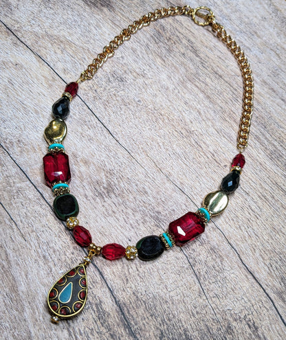 Boho Holiday Beaded Necklace
