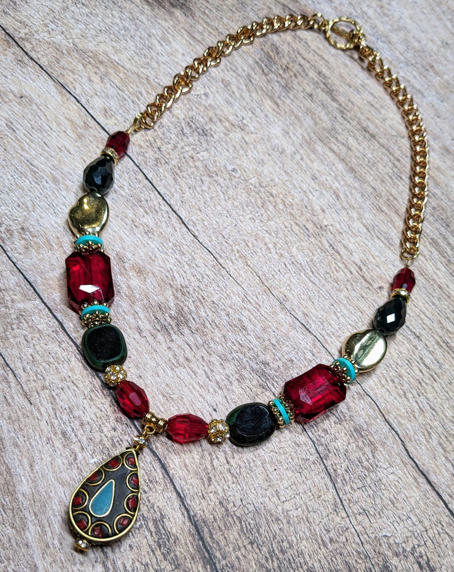 Boho Holiday Beaded Necklace