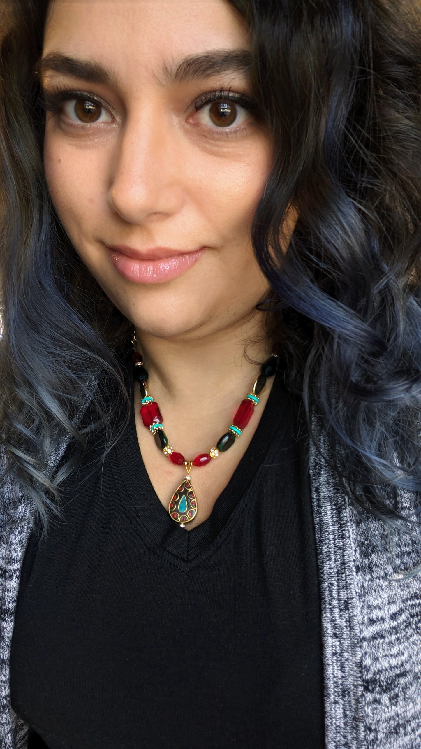 Boho Holiday Beaded Necklace