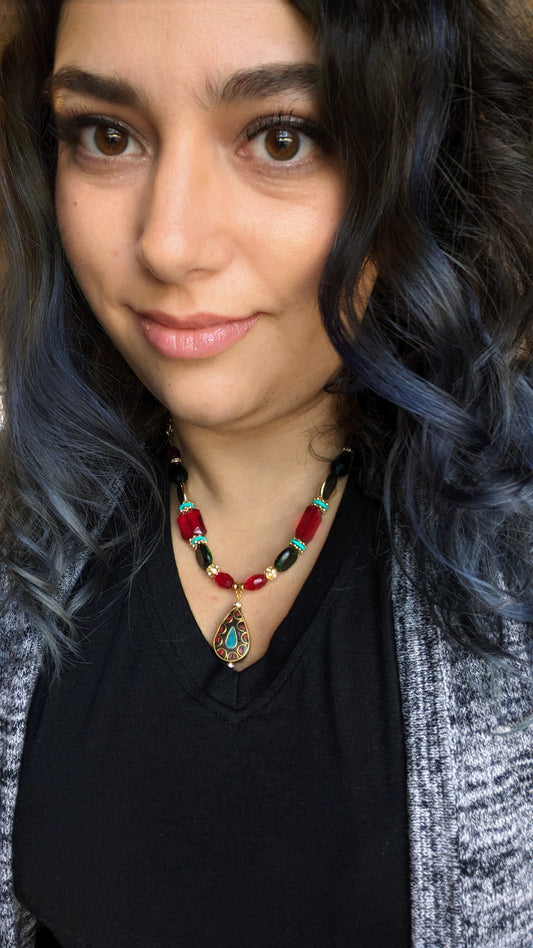 Boho Holiday Beaded Necklace