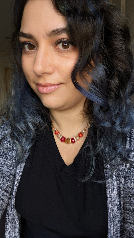 Candy Cane Dreams Beaded Necklace