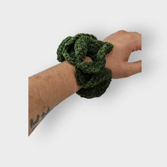 Olive Green Velvet Hair Scrunchie