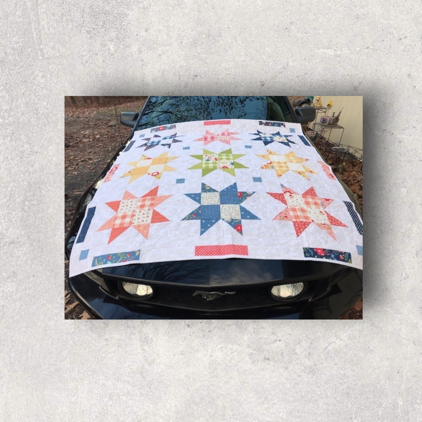 Cottage Stars 61”x61” Oversized Quilted Throw