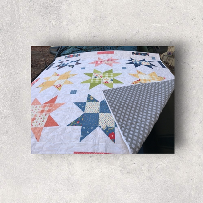 Cottage Stars 61”x61” Oversized Quilted Throw