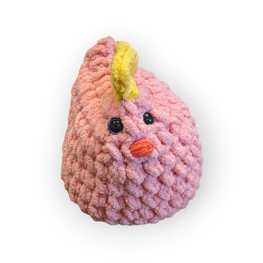Karol Stuffed Chicken (Medium) | Pink Glitter & Glam Chicken | Chicken Plushie