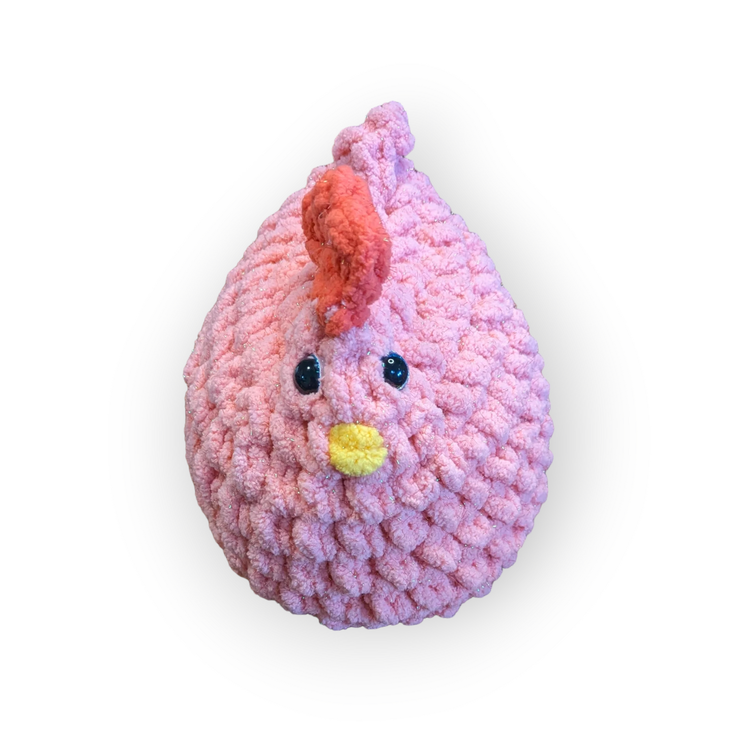 Karol Stuffed Chicken (Medium) | Pink Glitter & Glam Chicken | Chicken Plushie