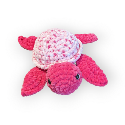 Angelica the Turtle | Hot Pink Tie Dye Turtle | Crochet Stuffed Turtle | Turtle Plushie