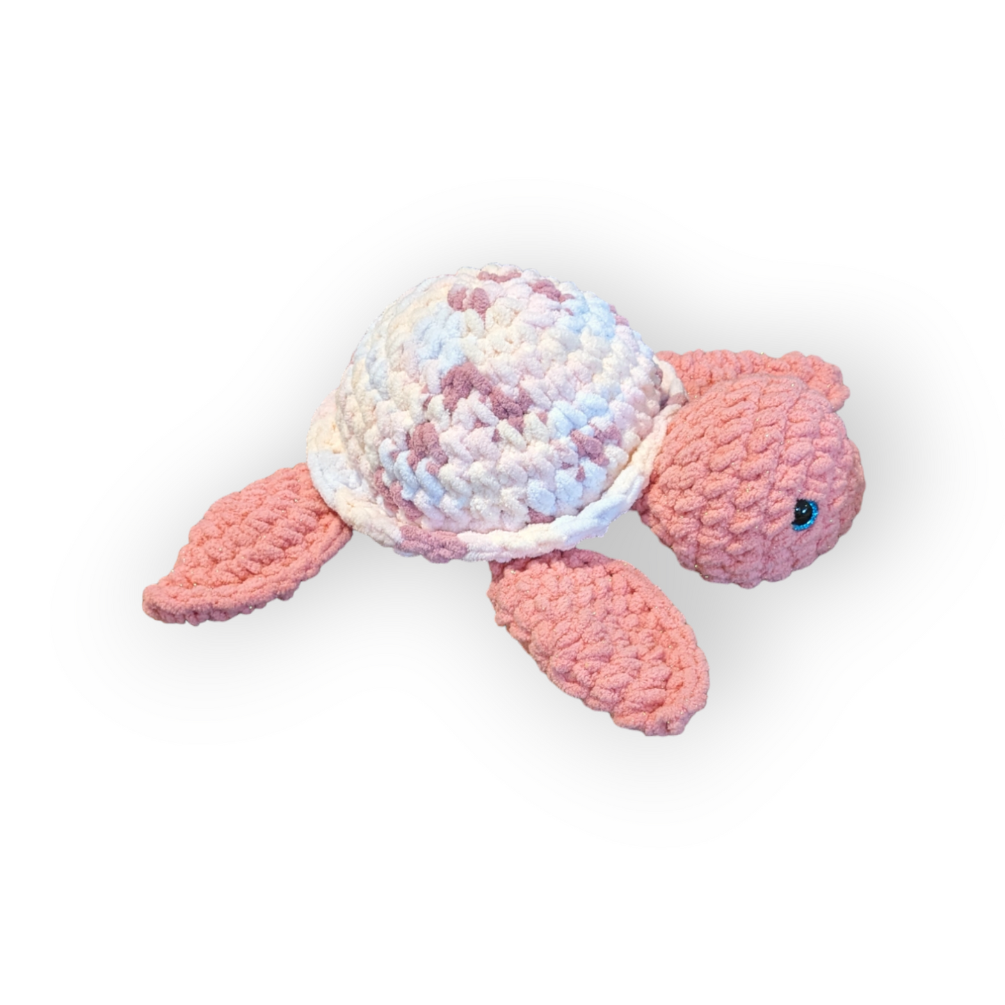 Rosa the Turtle | Pink Sparkle Tie Dye Turtle | Crochet Stuffed Turtle | Turtle Plushie