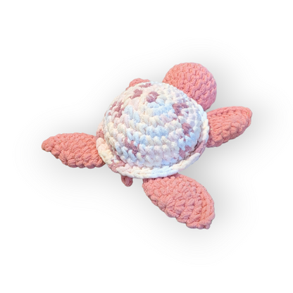Rosa the Turtle | Pink Sparkle Tie Dye Turtle | Crochet Stuffed Turtle | Turtle Plushie