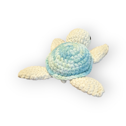 Spud the Turtle | Blue Green Tie Dye Turtle | Crochet Stuffed Turtle | Turtle Plushie