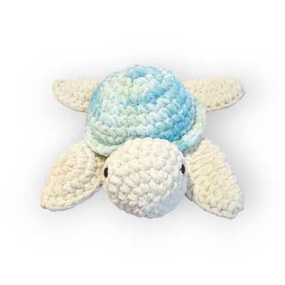 Spud the Turtle | Blue Green Tie Dye Turtle | Crochet Stuffed Turtle | Turtle Plushie
