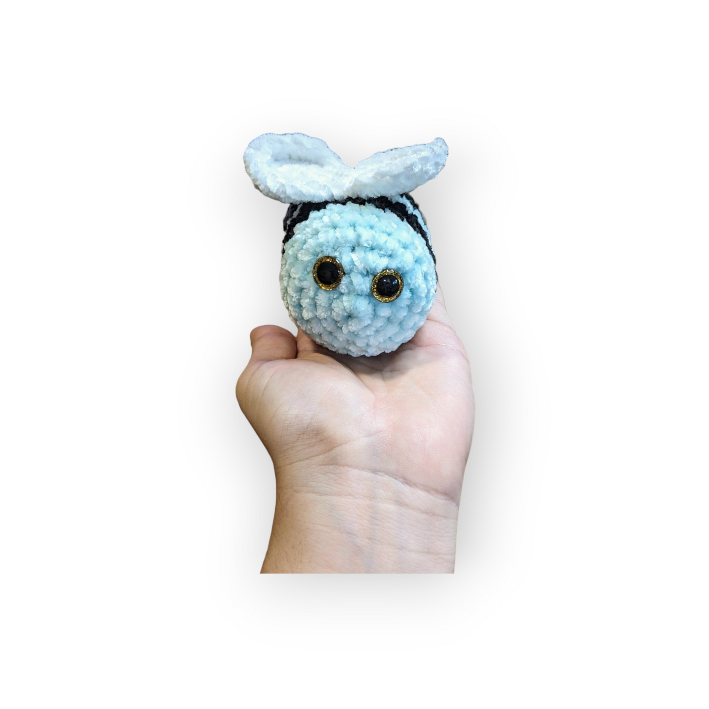 Mini Busy Bee Velvet Plushie | Crochet Bee Velvet Plushie | Velvet Crochet Stuffed Bee