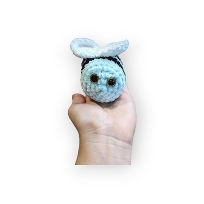 Mini Busy Bee Velvet Plushie | Crochet Bee Velvet Plushie | Velvet Crochet Stuffed Bee