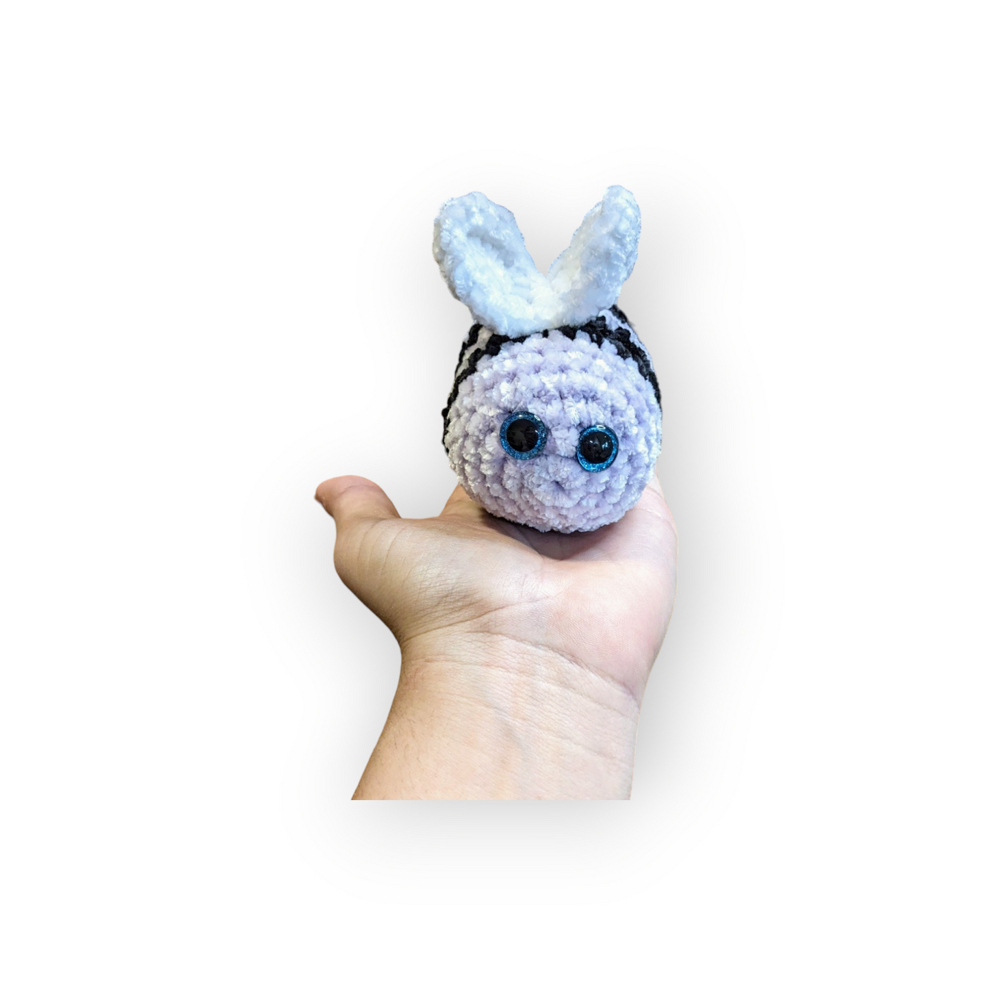 Mini Busy Bee Velvet Plushie | Crochet Bee Velvet Plushie | Velvet Crochet Stuffed Bee