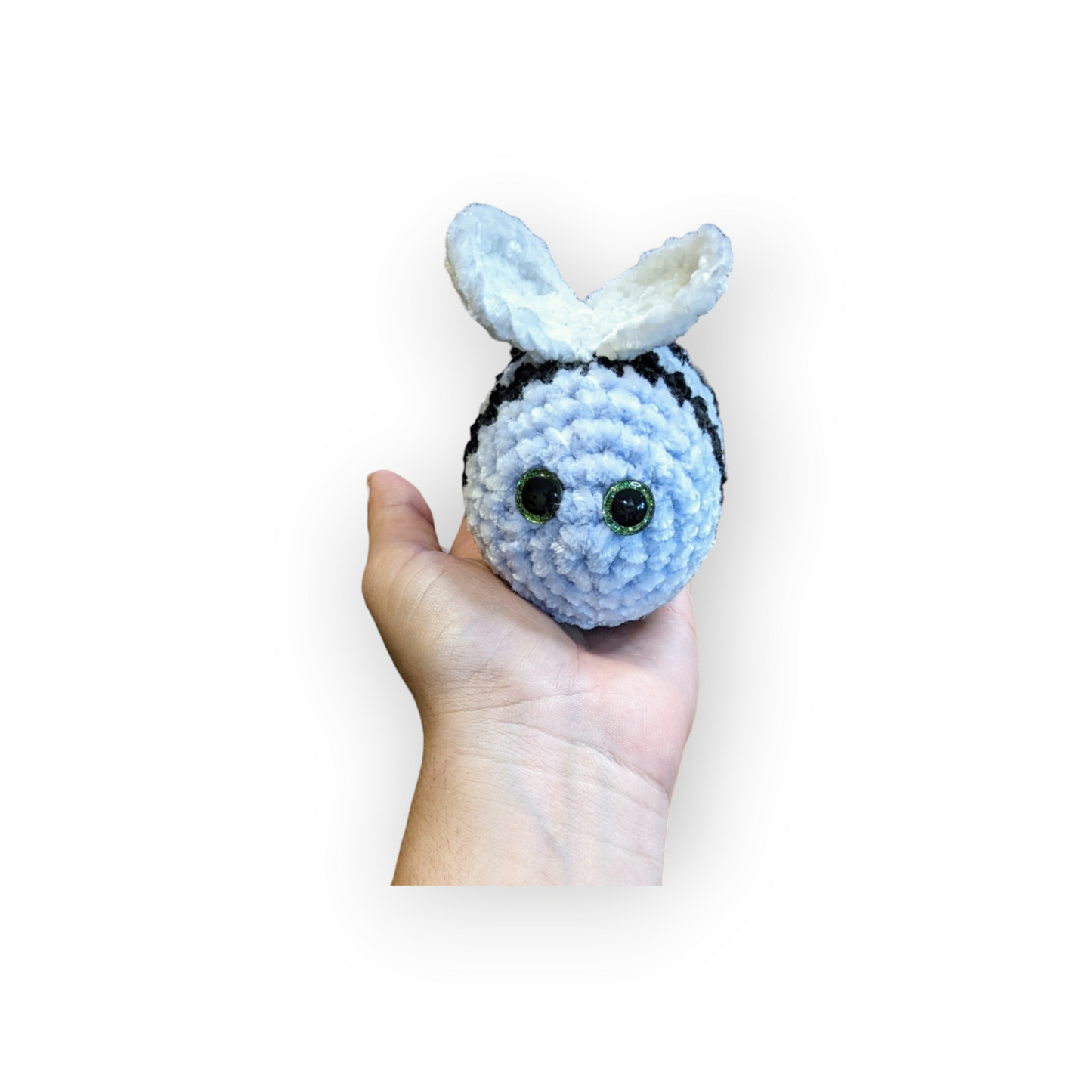 Mini Busy Bee Velvet Plushie | Crochet Bee Velvet Plushie | Velvet Crochet Stuffed Bee
