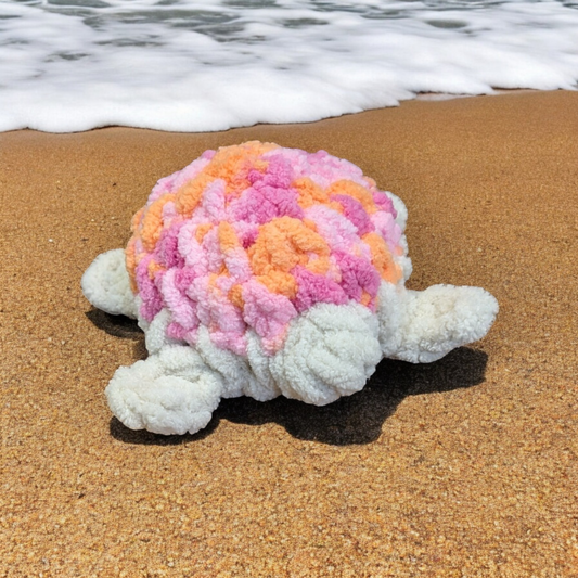 Crochet Mini Peachy Turtle Plushie