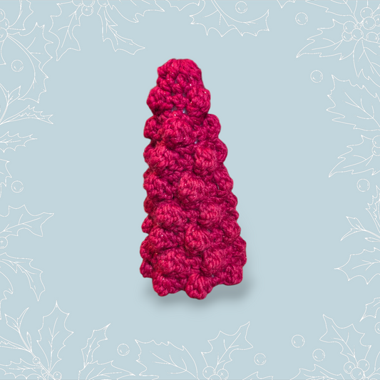 Crochet Medium Red Sparkle Tree