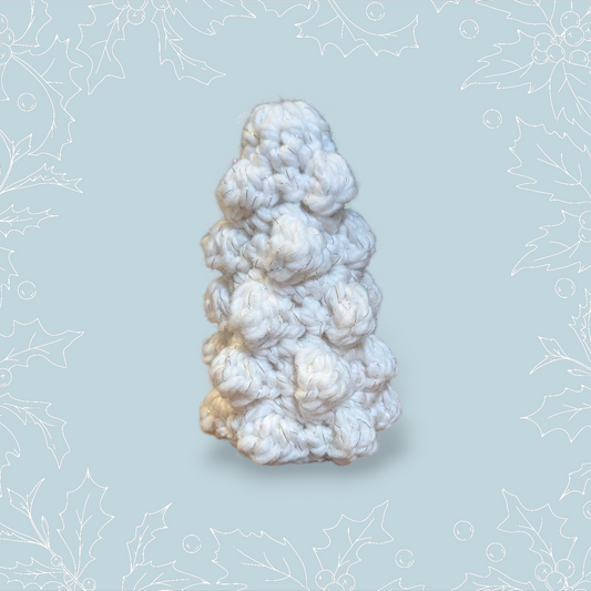 Crochet Small White Rainbow Tinsel Tree