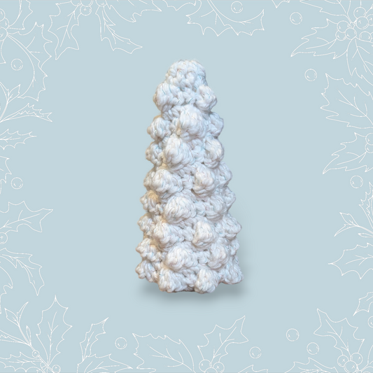 Crochet Medium White Rainbow Tinsel Tree