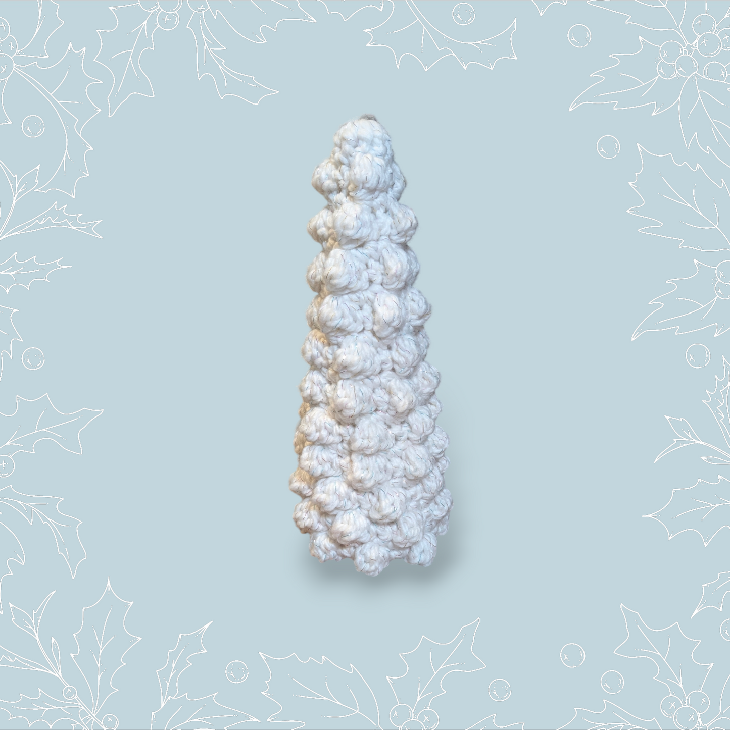 Crochet Large White Rainbow Tinsel Tree