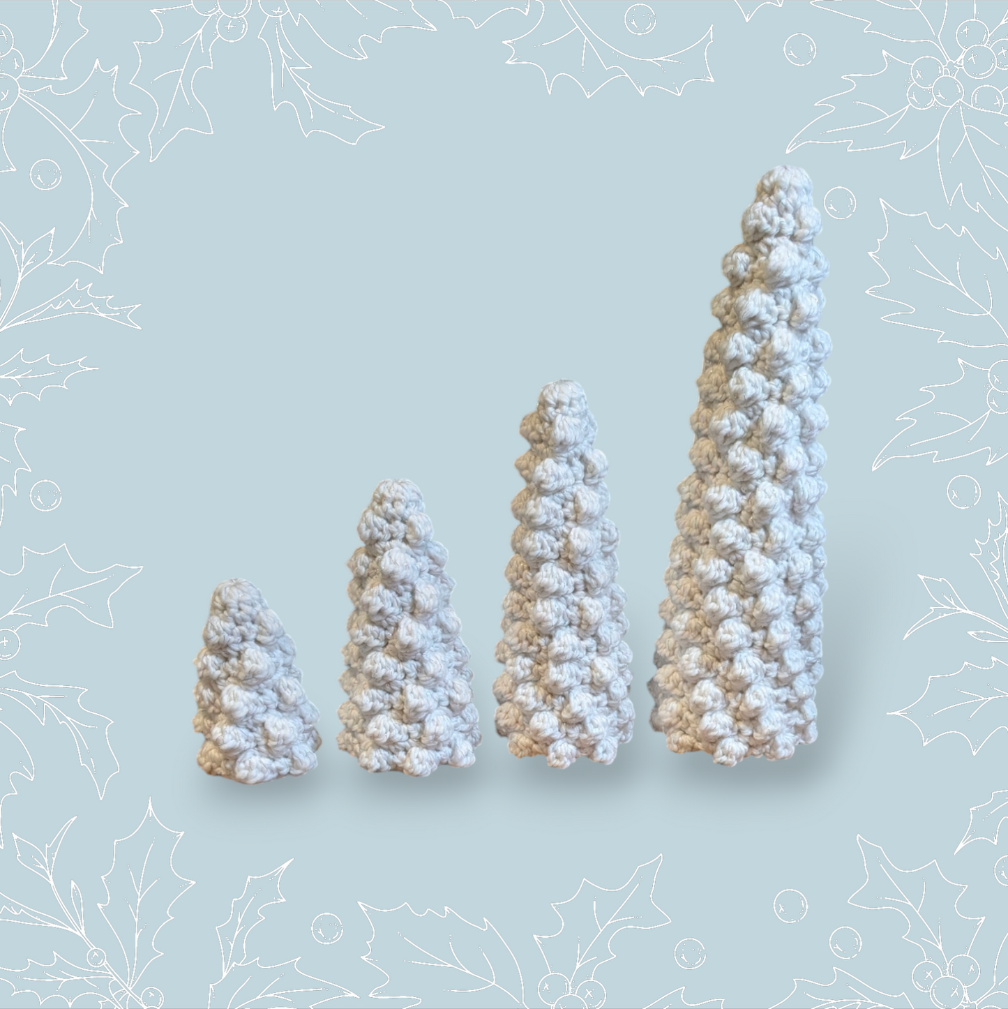 Crochet Large White Rainbow Tinsel Tree
