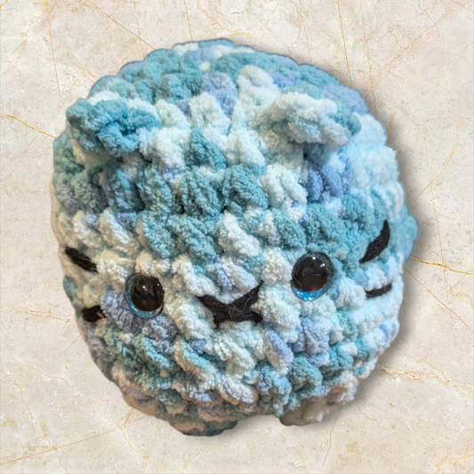 Crochet Blue Tie Dye Chonky Cat Plushie