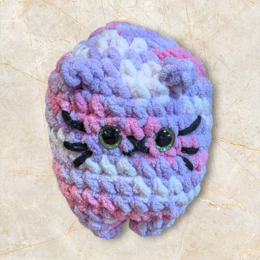 Crochet Purple Tie Dye Chonky Cat Plushie