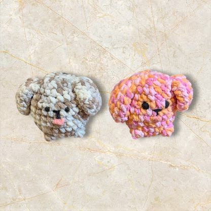 Crochet Peach Tie Dye Puppy Plushie