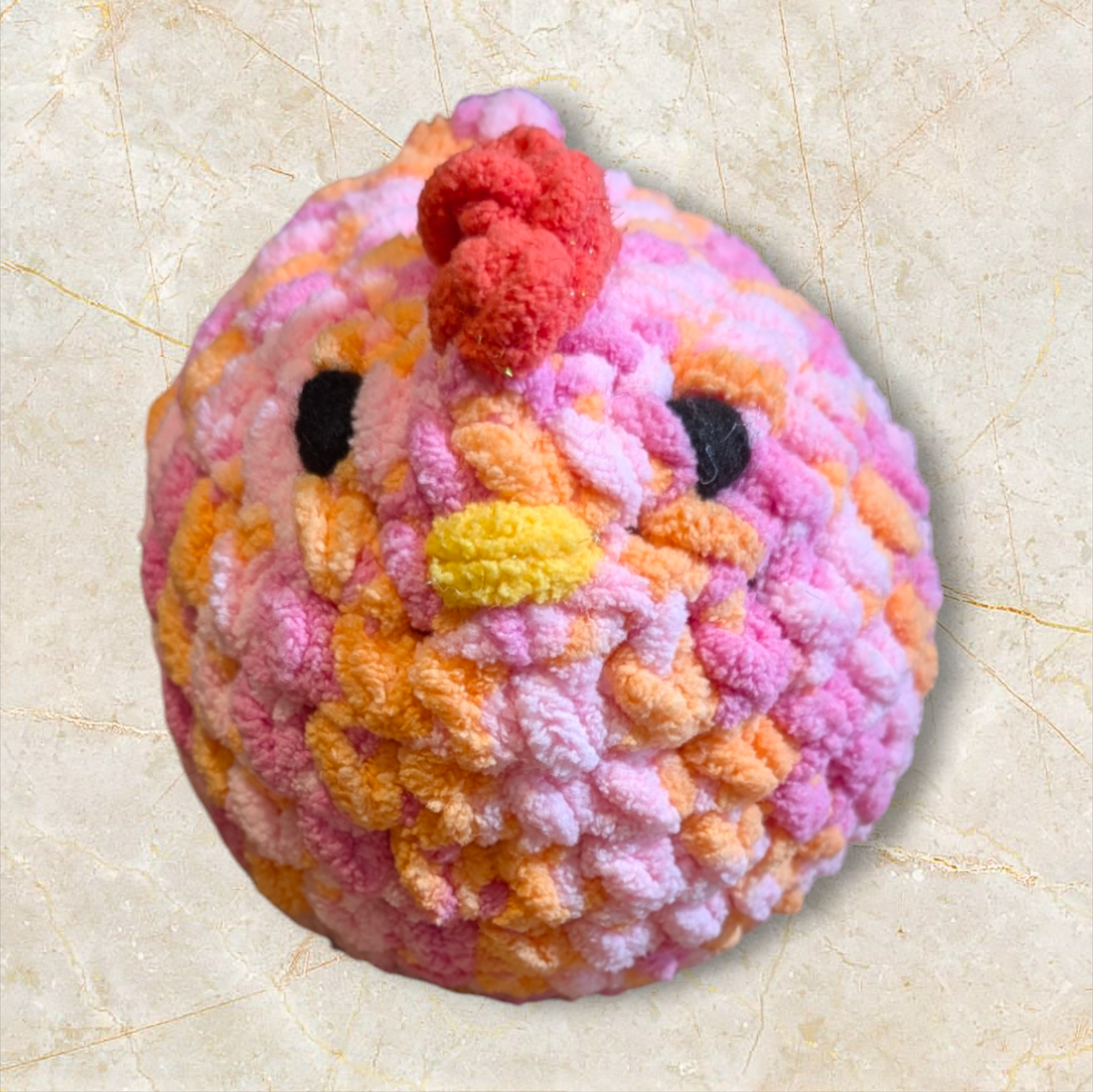 Peachy Stuffed Chicken (Medium) | Peach Stuffed Chicken | Chicken Plushie