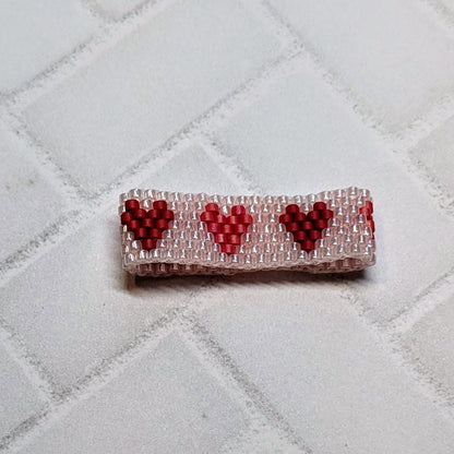 Pink and Red Heart Woven Ring