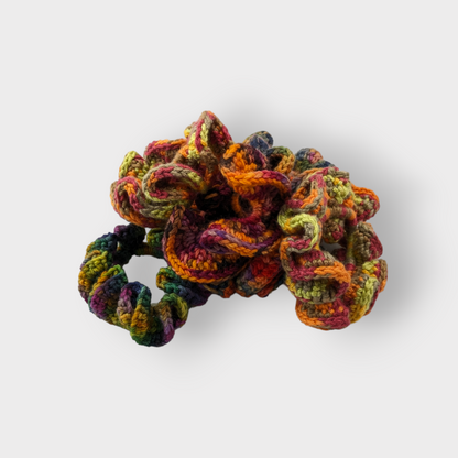 Luxurious Hand-Crocheted Fall Scrunchies: Effortless Elegance for Your Hair and Wrist!