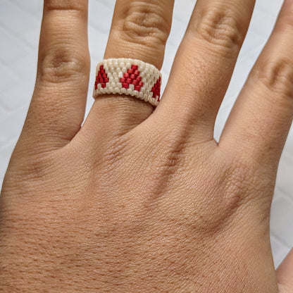 Red and Gold Heart Woven Ring