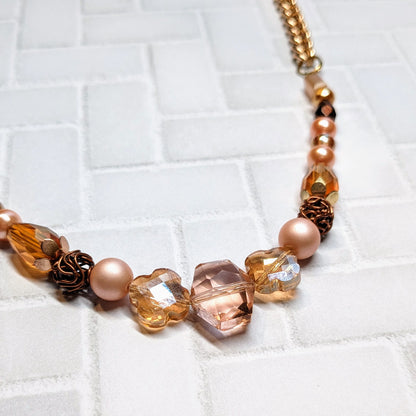 Pink Bronze Statement Necklace