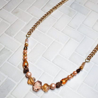 Pink Bronze Statement Necklace