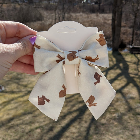 Chocolate Bunny Hair Bow | Hair Accessories