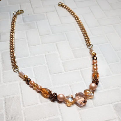 Pink Bronze Statement Necklace