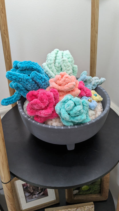 8 in Crochet Succulent Variety Planter | Home Decor | Office Decor