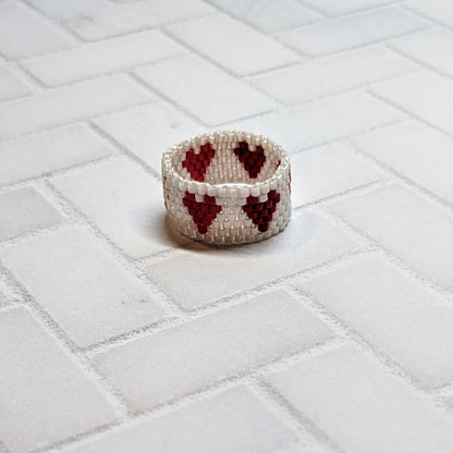 Red and Gold Heart Woven Ring