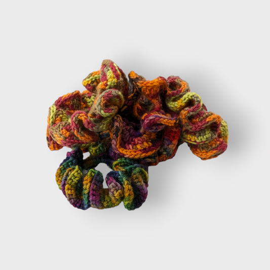 Luxurious Hand-Crocheted Fall Scrunchies: Effortless Elegance for Your Hair and Wrist!