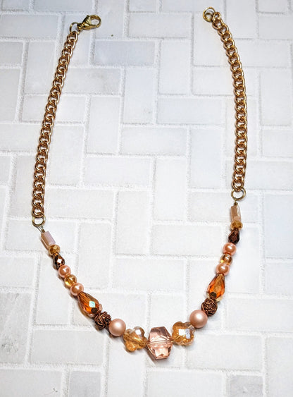 Pink Bronze Statement Necklace